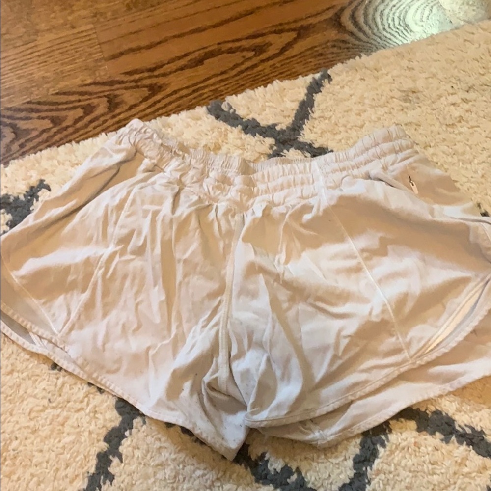 White LuluLemon Hotty hot shorts